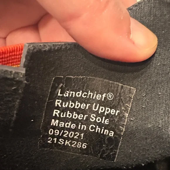 Landcheif Rubber Black Rain Boots with Rainbow Accents - Picture 5 of 5